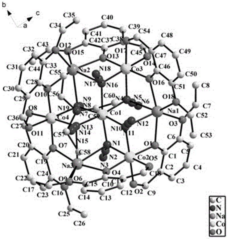 磁性材料HN(C2H5)3·[Co4Na3(heb)6(N3)6]及合成方法 